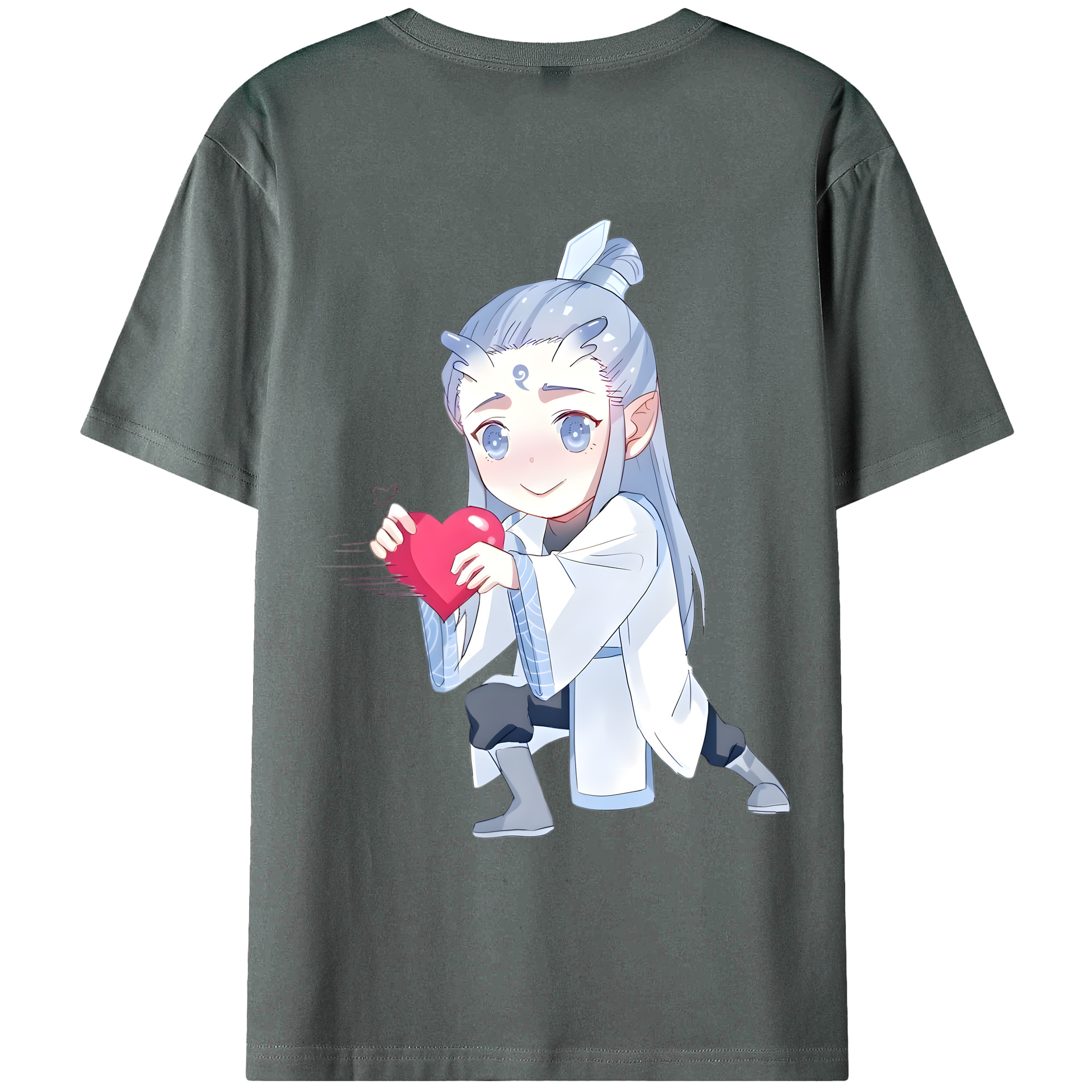 （画像用） Ne Zha 2 ナタ 魔童の大暴れ 綿100％ メンズ半袖Tシャツ（バックプリント） 通気性